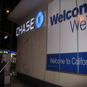 Pressure Washing Building Chase Bank