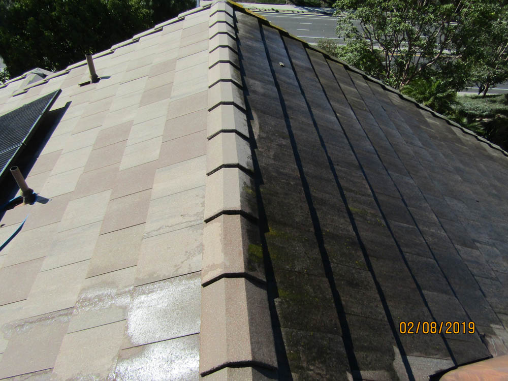 Slate Roof Cleaning Before & After